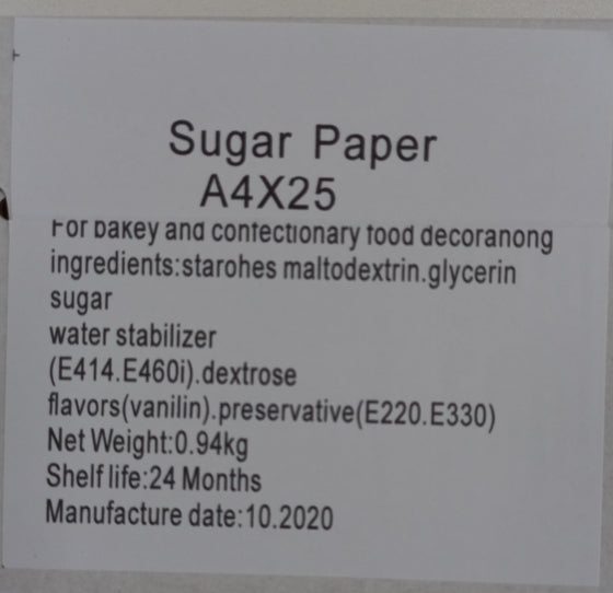 Edible Cake Sugar Icing Paper A4 x 25pcs