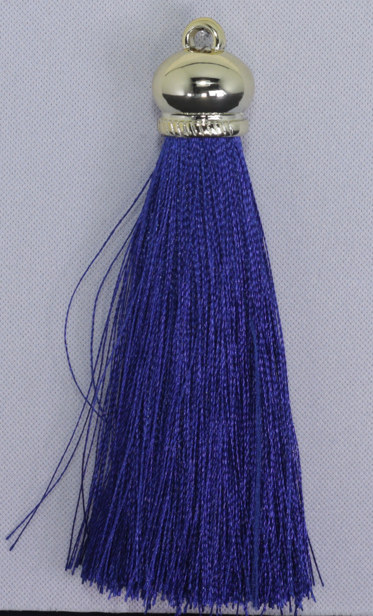 Tassels 90mm Light Gold Royal Blue No35