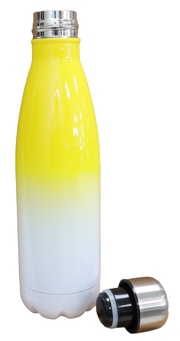 Flask Cola Bottle White & Yellow 500ml