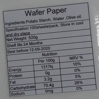 Edible Cake Wafer Paper A4 x 100pcs