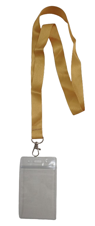 Lanyard - Gold with ID Card Pouch 86x54mm (Long)