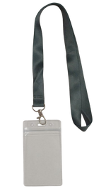 Lanyard - Dark Grey with ID Card Pouch 86x54mm (Long)