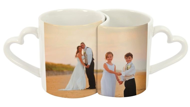 Mugs Couple Interlocking Mug Heart Handle 10oz AAA Grade