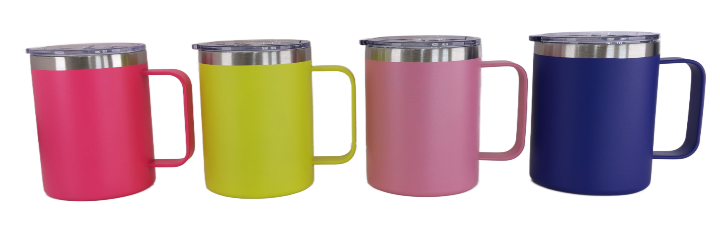 Double Wall Sippy Camping Mug 340ml Yellow