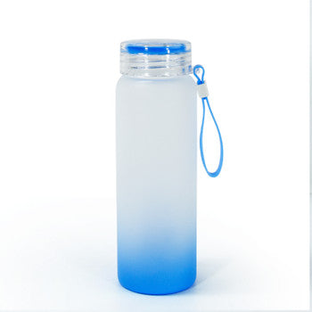Water bottle Frosted Glass 500ml Blue