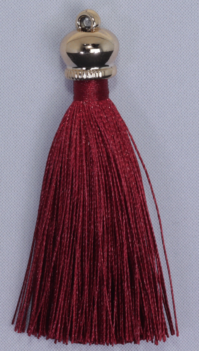 Tassels 90mm Light Gold Maroon No24