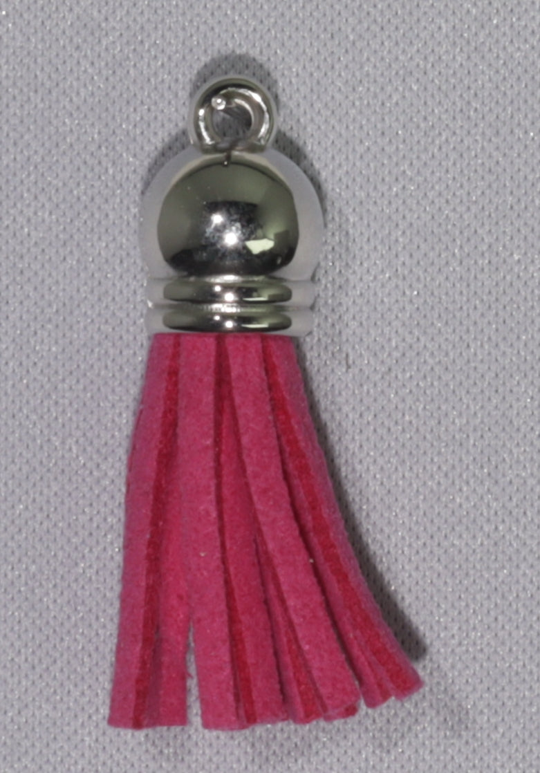 Tassels Silver 35mm Cerise Pink No 7