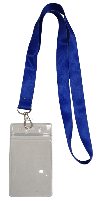Lanyard - Royal Blue with ID Card Pouch 86x54mm (Long)