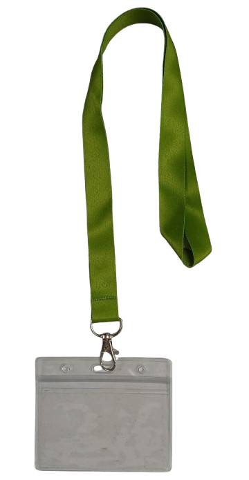 Lanyard - Olive Green with ID Card Pouch 86x54mm (Wide)