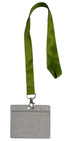 Lanyard - Olive Green with ID Card Pouch 86x54mm (Wide)