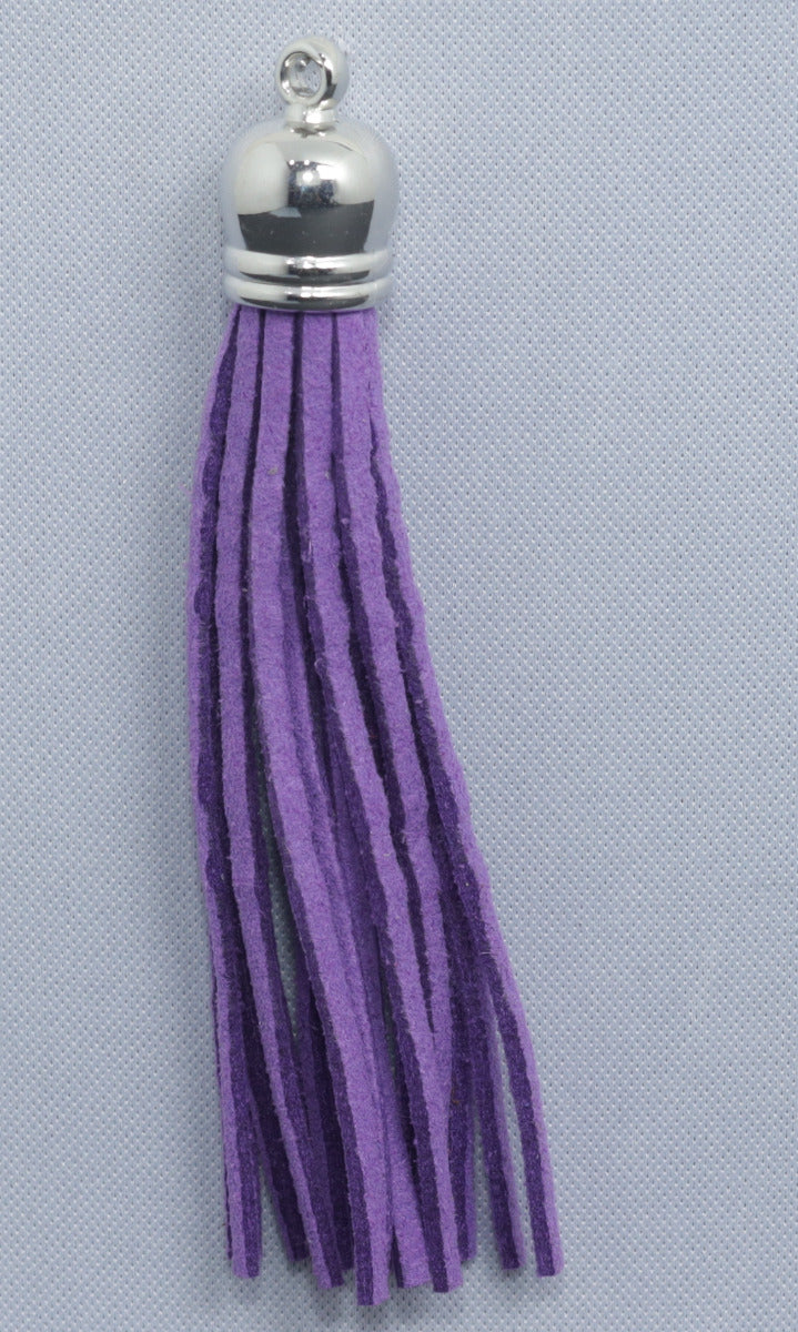 Tassels Silver 80mm Purple No 5