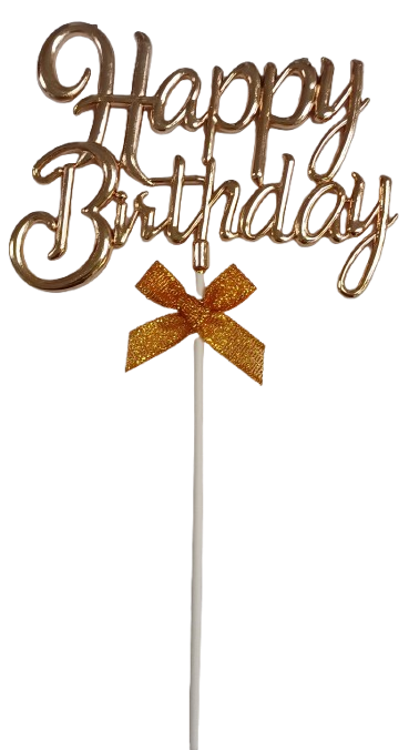 Cake Toppers Happy Birthday Writing Rose Gold