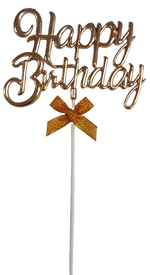 Cake Toppers Happy Birthday Writing Rose Gold