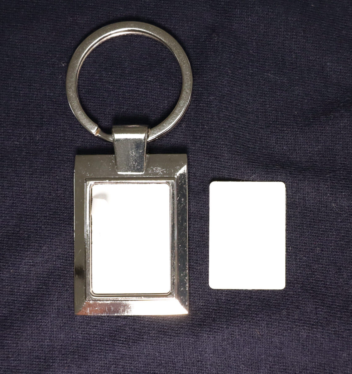 Keyrings Metal Rectangle Bevel Edge