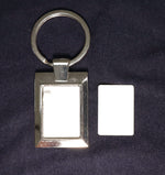 Keyrings Metal Rectangle Bevel Edge