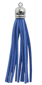 Tassels Silver 80mm Blue No 13