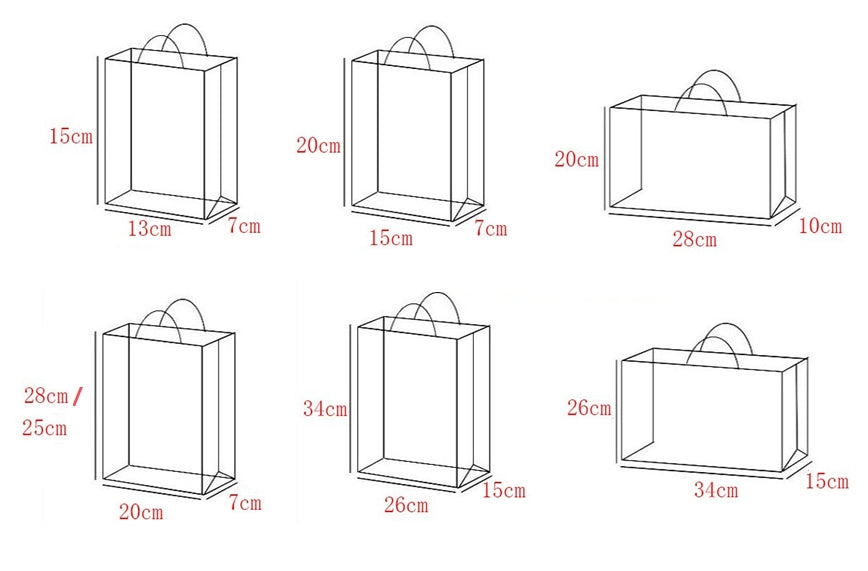 Tote Bag / Clear PVC Gift Bag 150x200mm (width 70mm) 5pcs