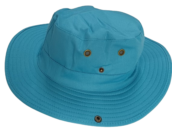 Cap Cricket Safari Style Round Brim Turquoise