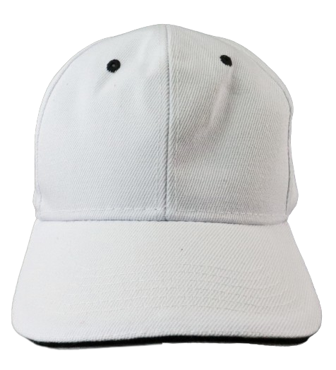 Cap Baseball White with Black Trim
