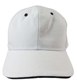 Cap Baseball White with Black Trim