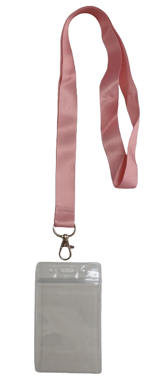 Lanyard - Pink with ID Card Pouch 86x54mm (Long)