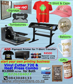Combo 720mm Vinyl Cutter + Heat Press 38x38cm