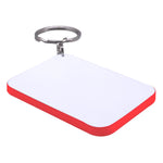 Keyring Polymer 45x65mm Rectangle Double sided Red