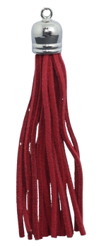 Tassels Silver 80mm Deep Red No 49