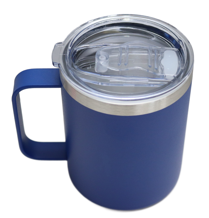 Double Wall Sippy Camping Mug 340ml Dark Blue