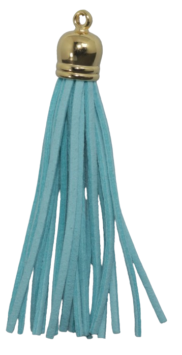 Tassels Gold 80mm Aqua Blue No 12