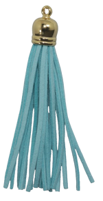 Tassels Gold 80mm Aqua Blue No 12