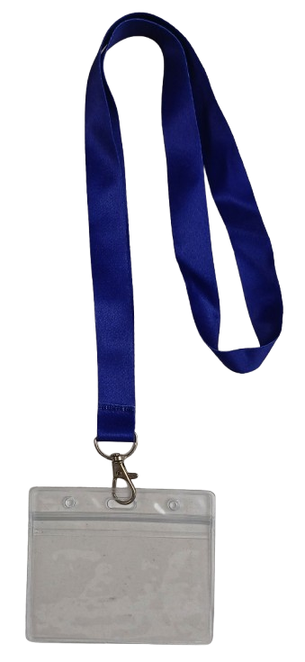Lanyard - Dark Blue with ID Card Pouch 86x54mm (wide)