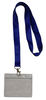 Lanyard - Dark Blue with ID Card Pouch 86x54mm (wide)