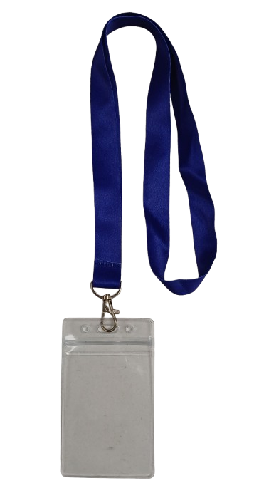Lanyard - Dark Blue with ID Card Pouch 86x54mm (Long)