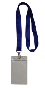 Lanyard - Dark Blue with ID Card Pouch 86x54mm (Long)