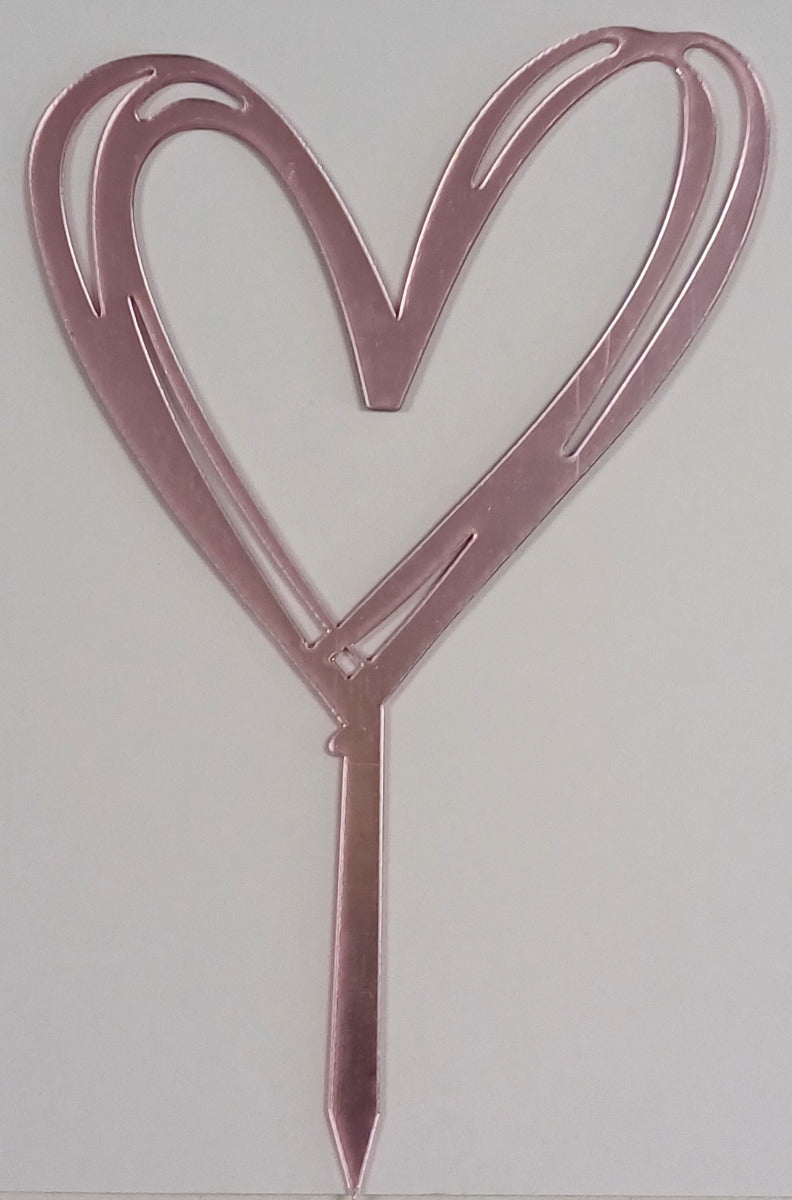 Cake Toppers Acrylic Heart Pink