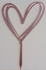 Cake Toppers Acrylic Heart Pink