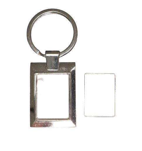 Keyrings Metal Rectangle Bevel Edge