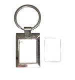 Keyrings Metal Rectangle Bevel Edge