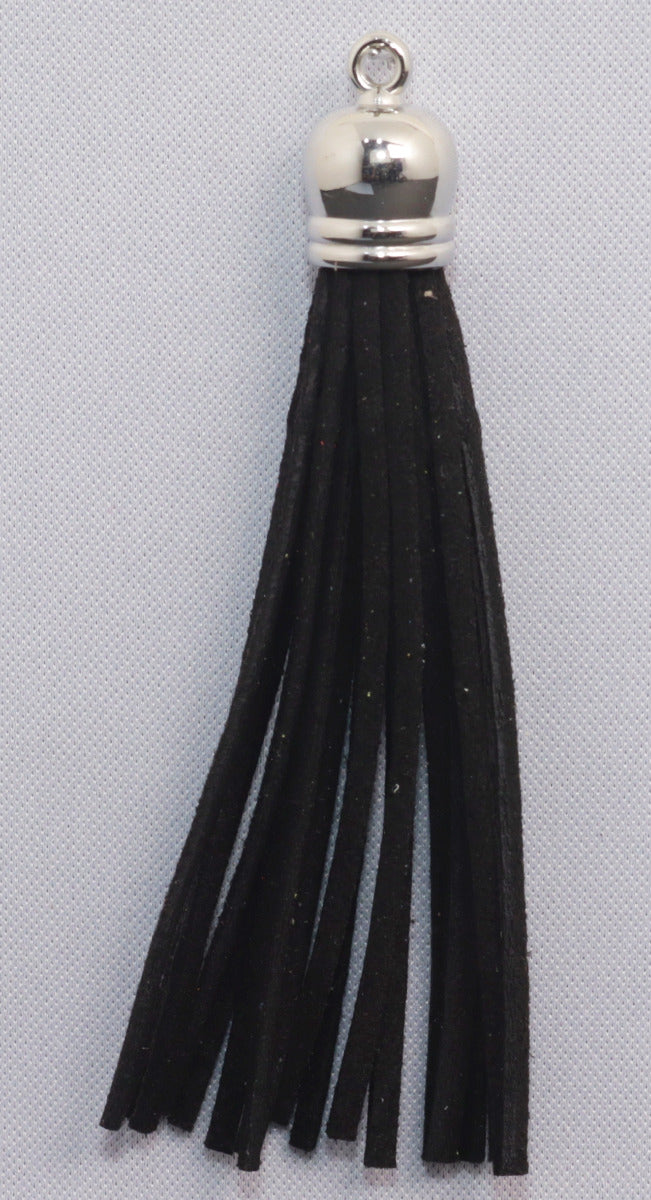 Tassels Silver 80mm Black No 2