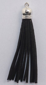 Tassels Silver 80mm Black No 2