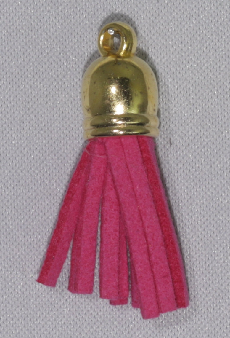 Tassels Gold 35mm Cerise Pink No 7