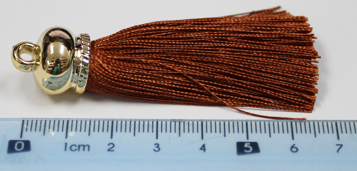Tassels 65mm Silver Caramel Brown No29