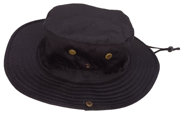 Cap Cricket Safari Style Round Brim Black