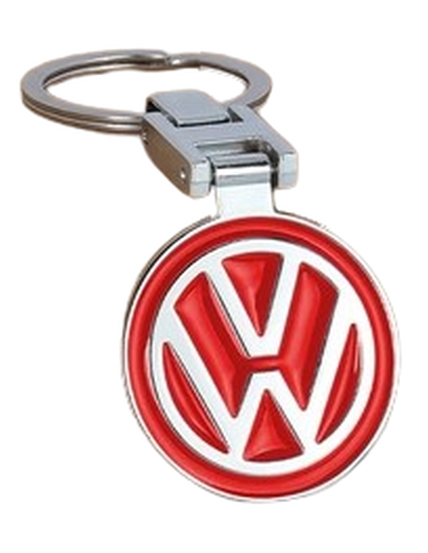 Keyrings Metal Car Brands VW Round Red