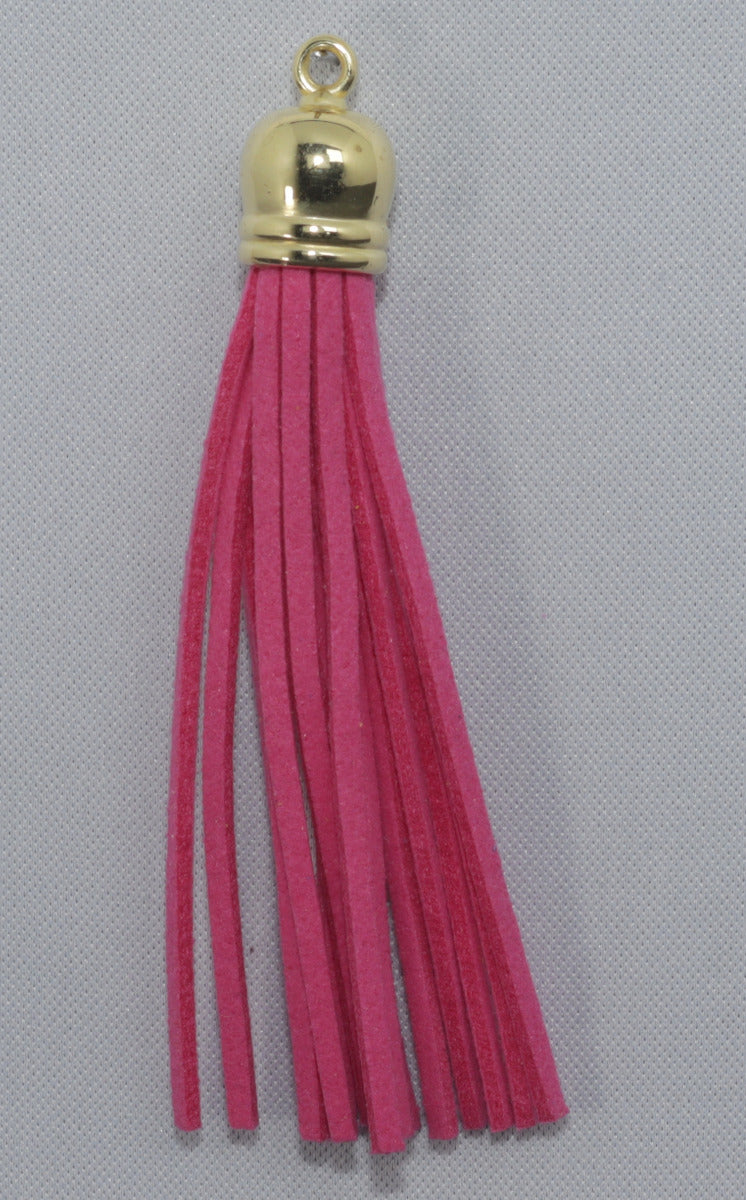 Tassels Gold 80mm Cerise Pink No 7