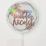Cake Toppers Acrylic Perspex Round