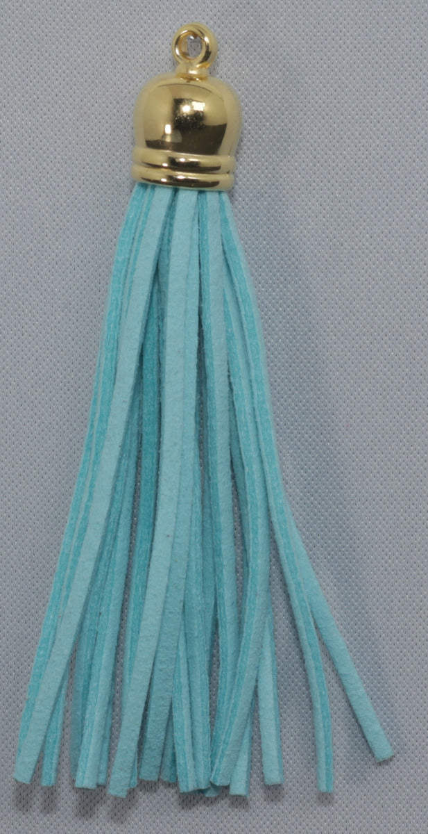 Tassels Gold 80mm Aqua Blue No 12
