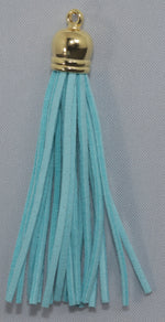 Tassels Gold 80mm Aqua Blue No 12