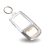 Keyring Pic insert Clear Acrylic with Bottle Opener 10pcs